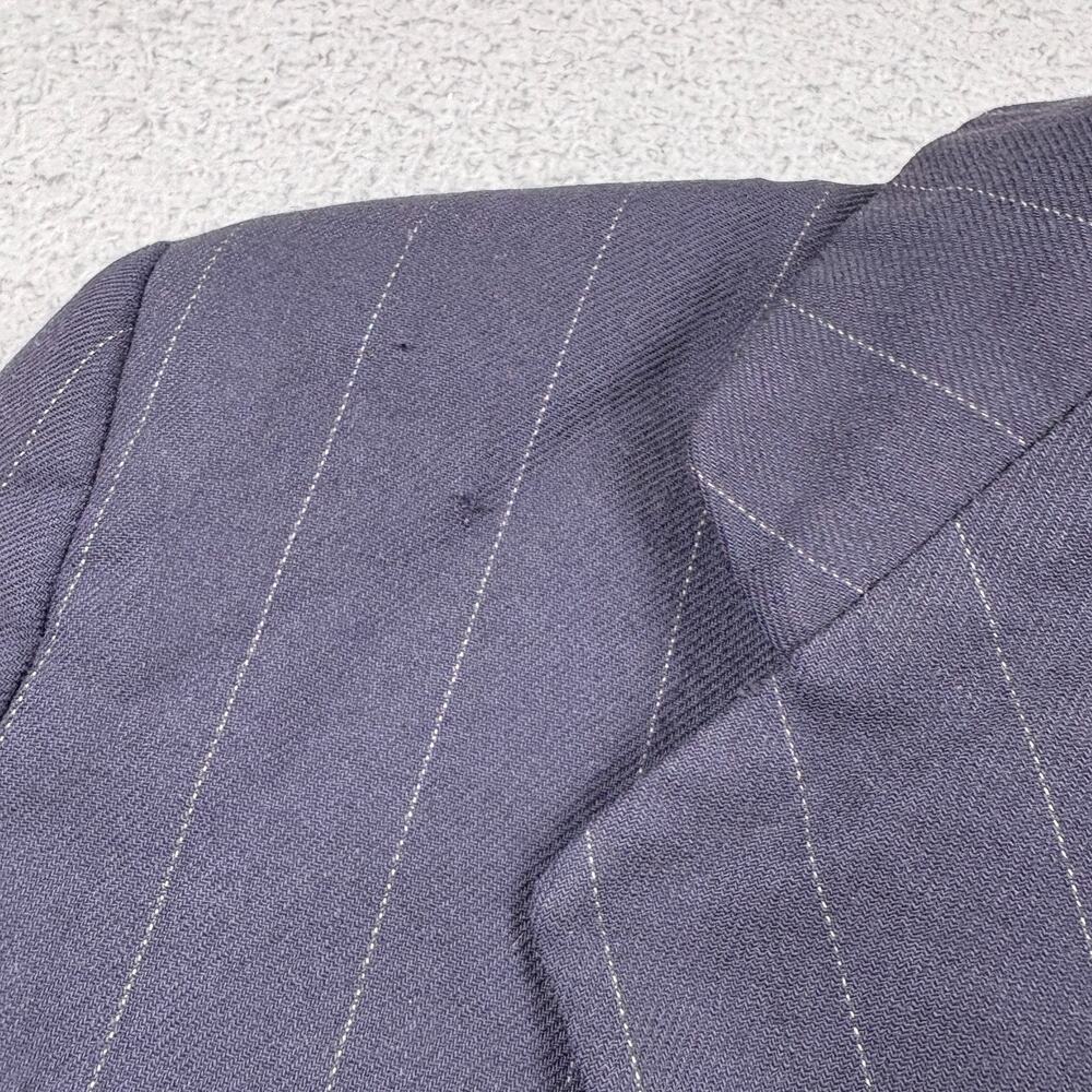 VTG Giorgio Armani Blazer Womens XS Blue Pinstripe Wool Italy Mainline READ - Picture 14 of 16